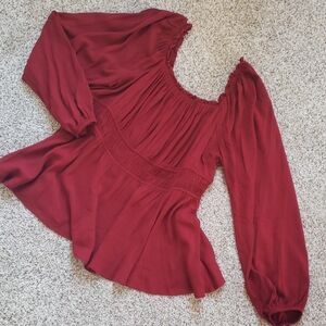 Torrid Deep Red Peplum Blouse 2x